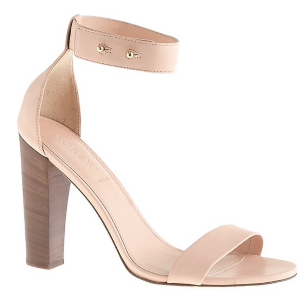 J Crew Lanie stacked heel in Stone, size 7.5